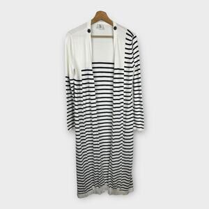Cabi Womens Small 5141 Victory Cardigan Sweater Long Striped Knit Maxi Duster